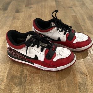 Air Jordan black and red kid shoes. Size 13c